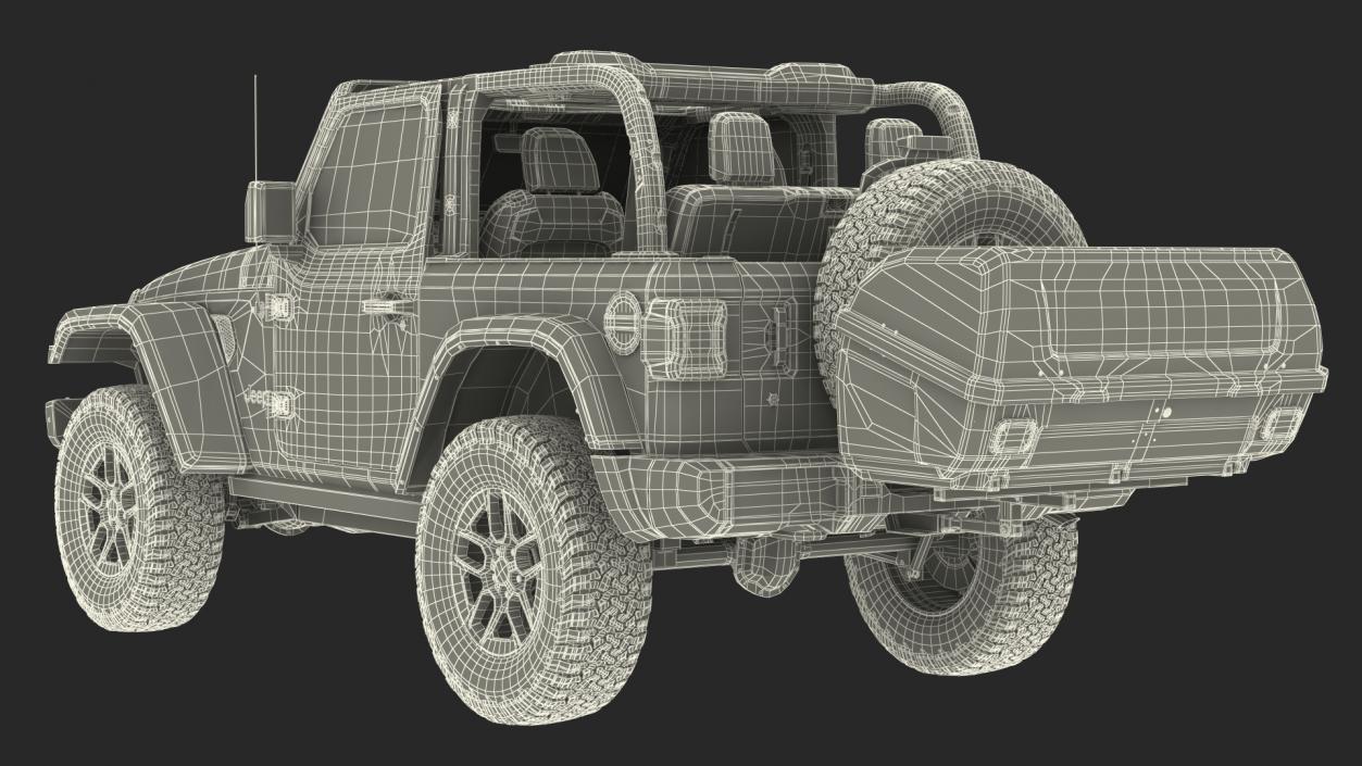 Jeep Wrangler with Thule Transporter Combi 3D