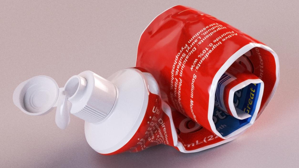 3D Empty Toothpaste Tube