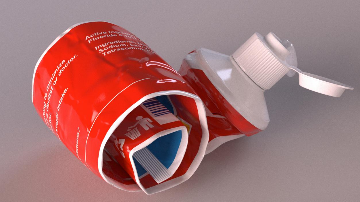 3D Empty Toothpaste Tube