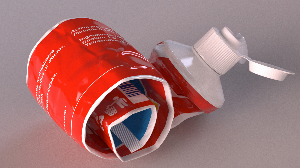 3D Empty Toothpaste Tube