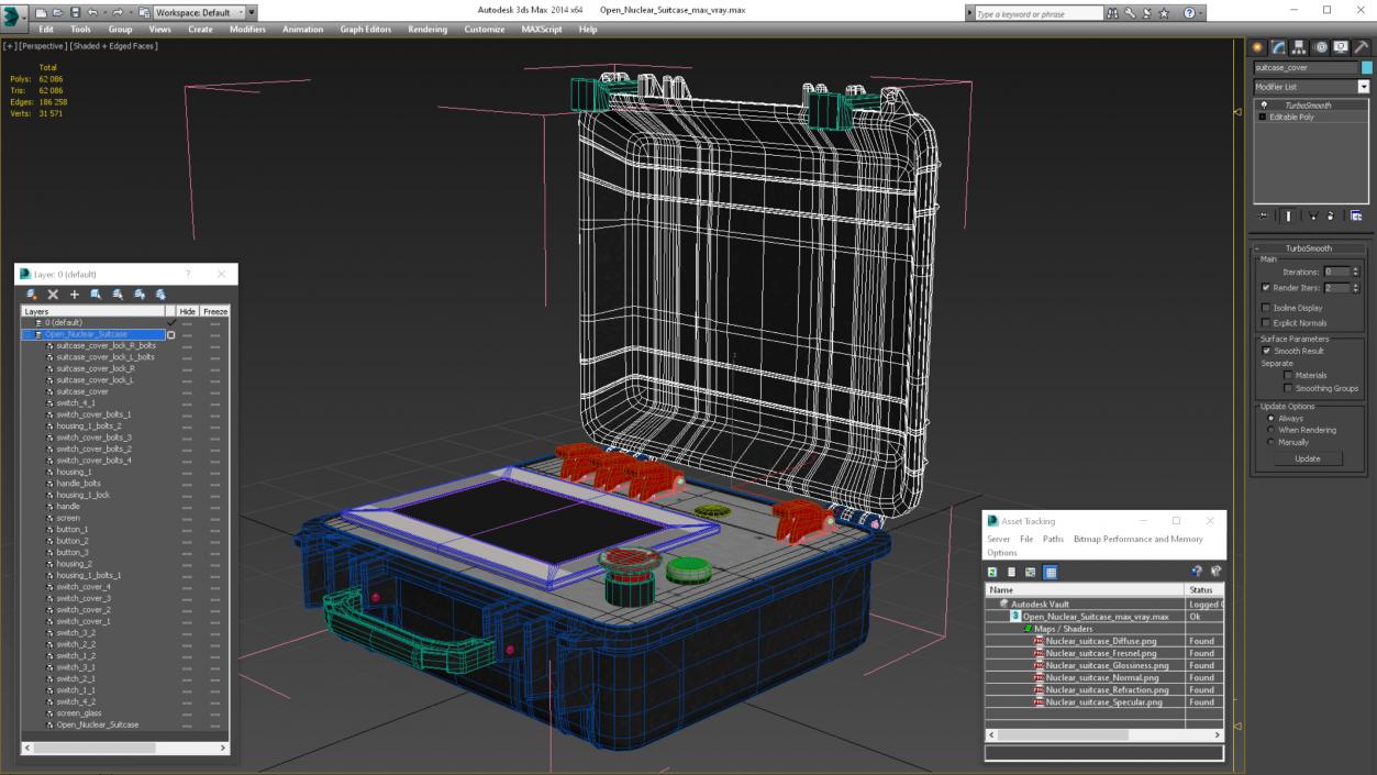 3D Open Nuclear Suitcase