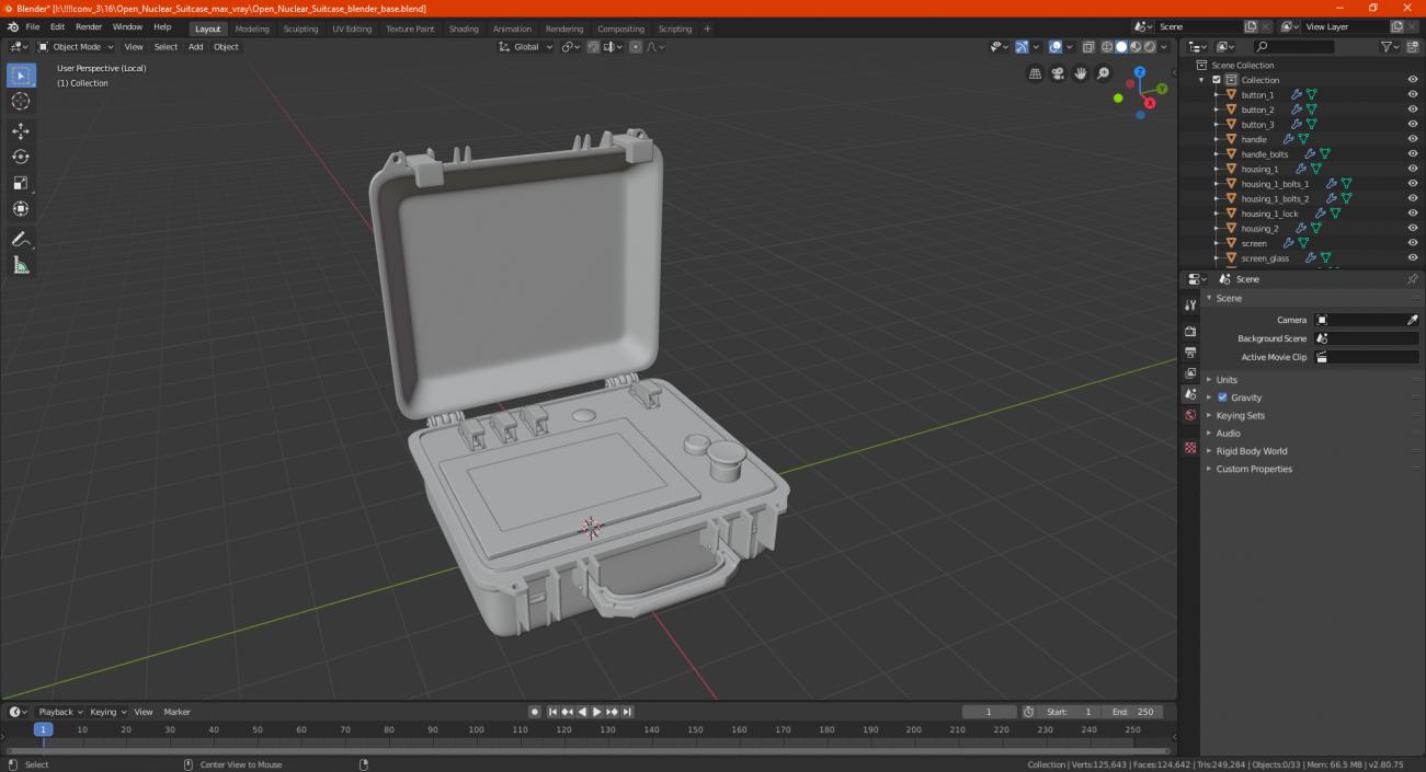 3D Open Nuclear Suitcase