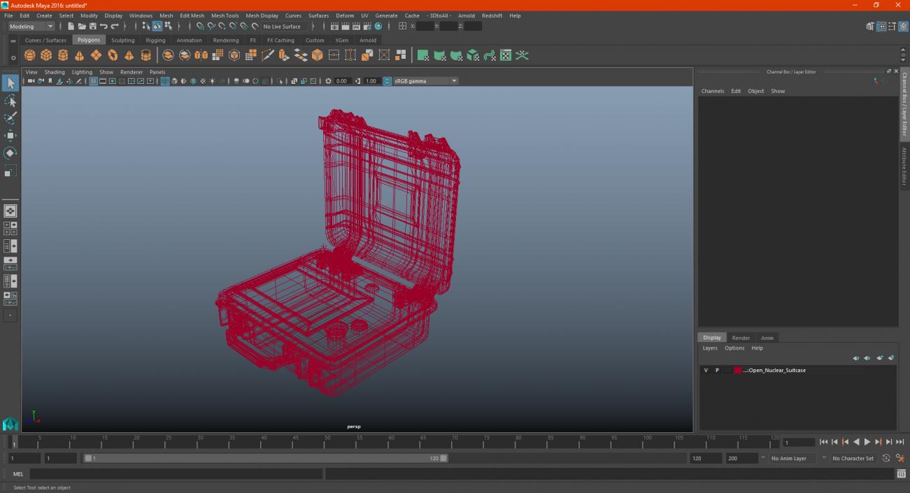 3D Open Nuclear Suitcase