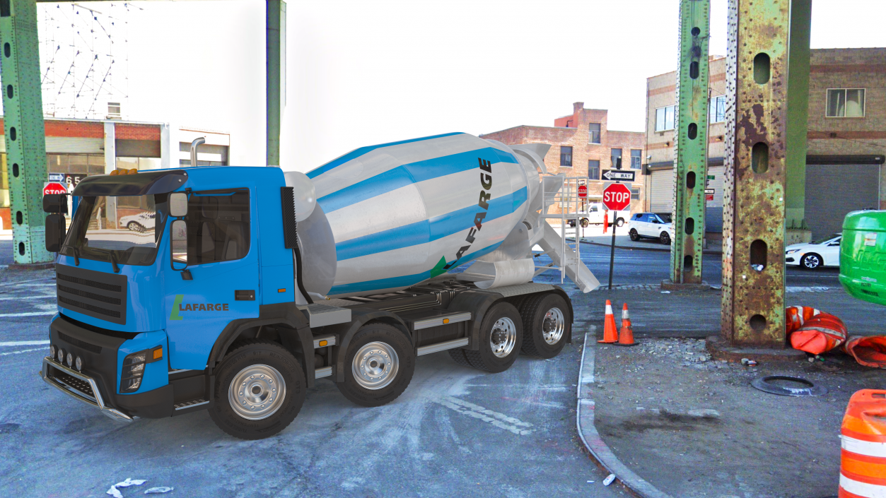 3D model Cement Mixer Truck Lafarge Livery Rigged