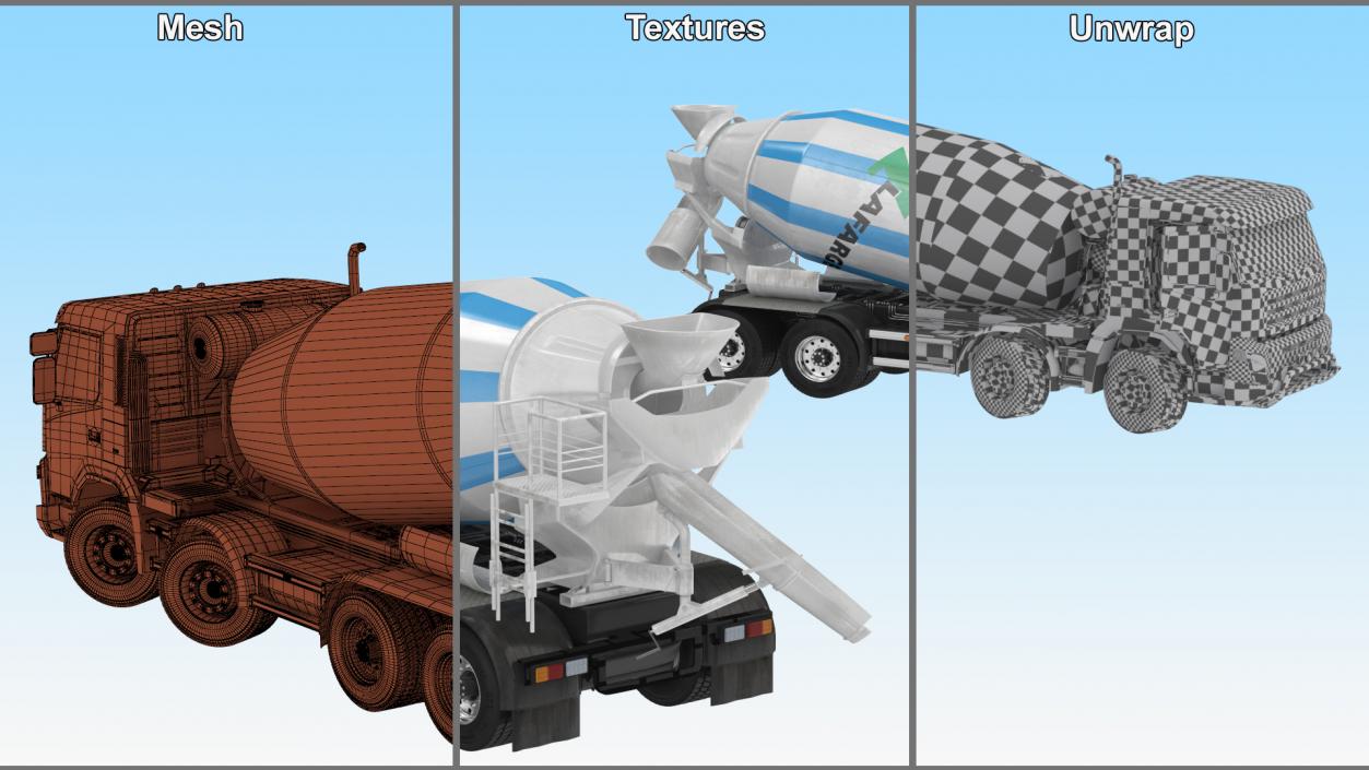 3D model Cement Mixer Truck Lafarge Livery Rigged