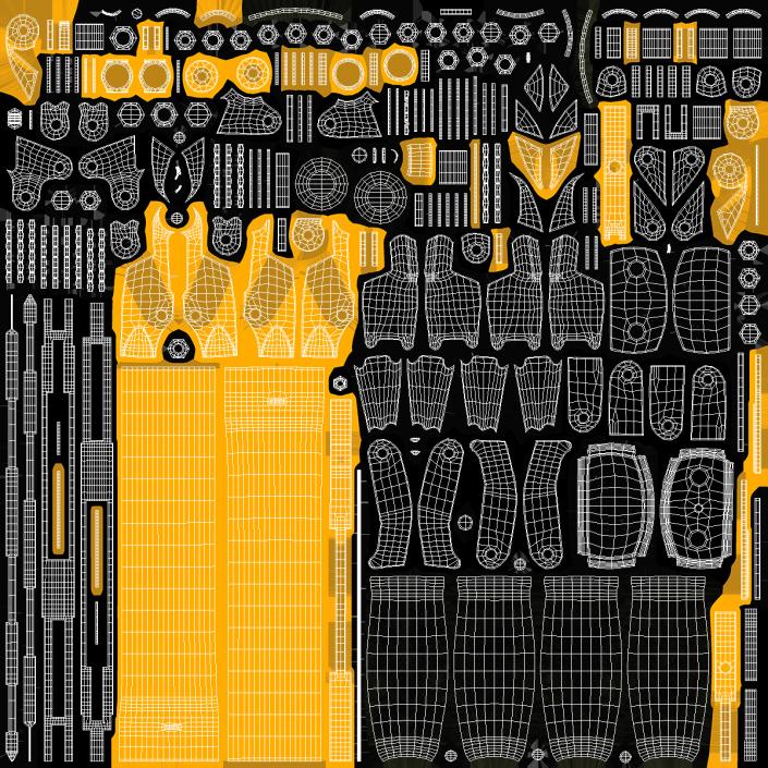 3D model Bolt Cutter Tool Yellow Rigged