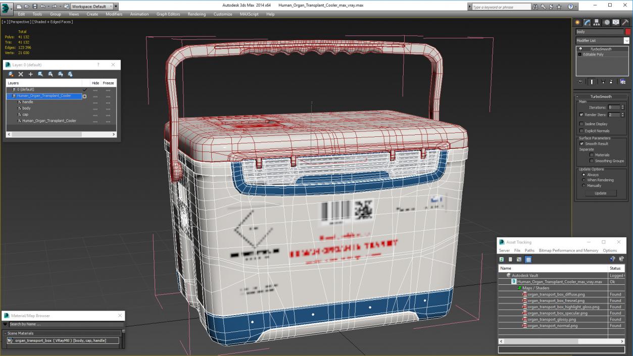 Human Organ Transplant Cooler 3D model