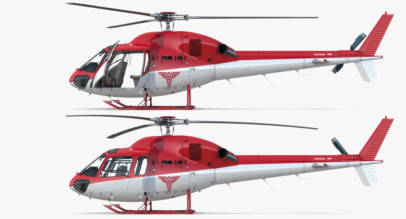 3D Medical Air Rescue Helicopter Eurocopter AS-355N model