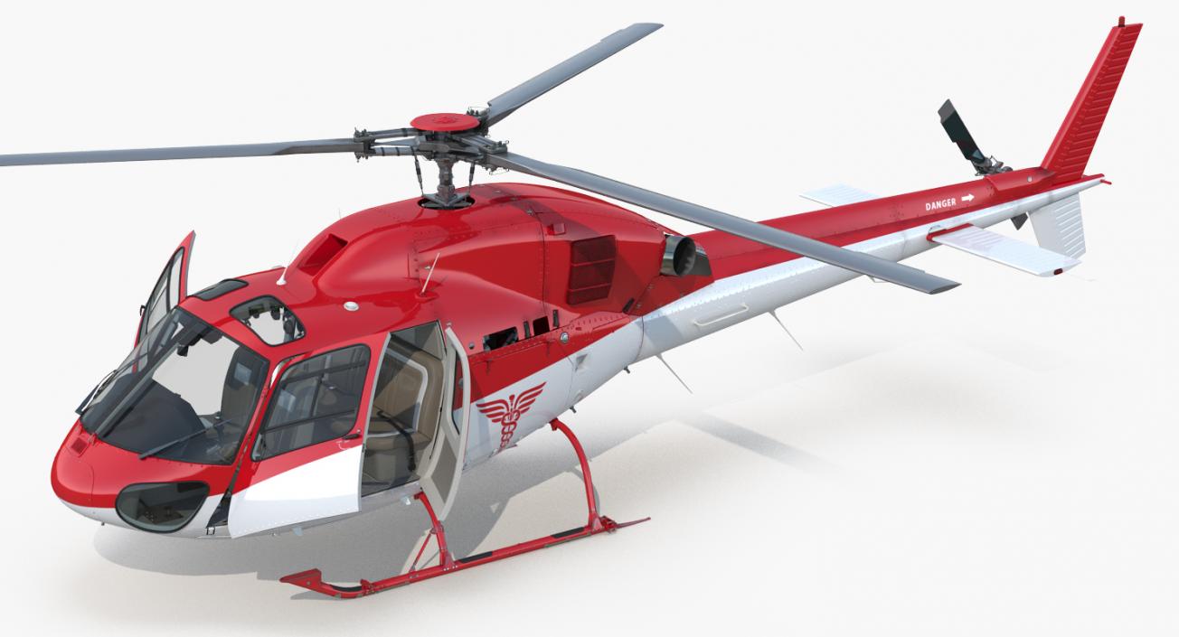 3D Medical Air Rescue Helicopter Eurocopter AS-355N model