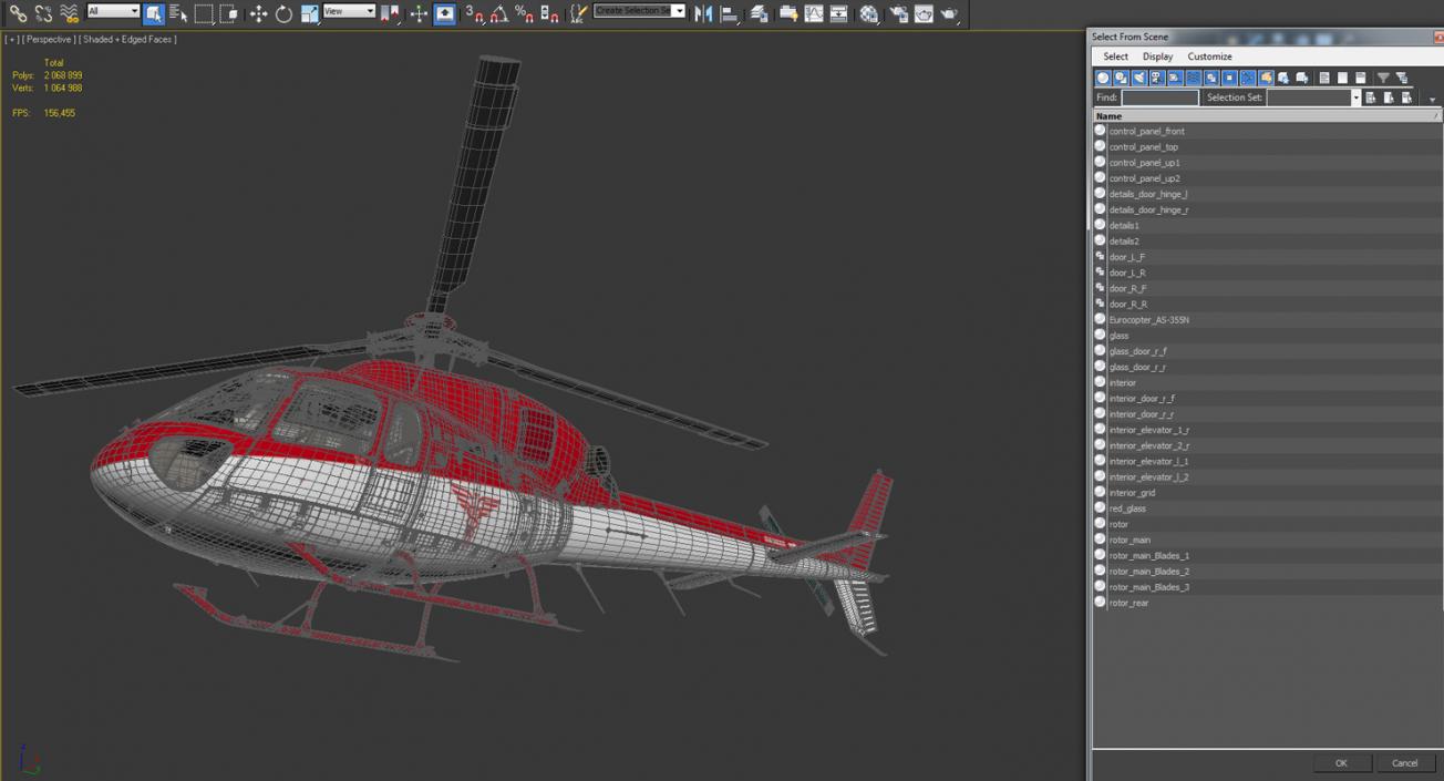 3D Medical Air Rescue Helicopter Eurocopter AS-355N model