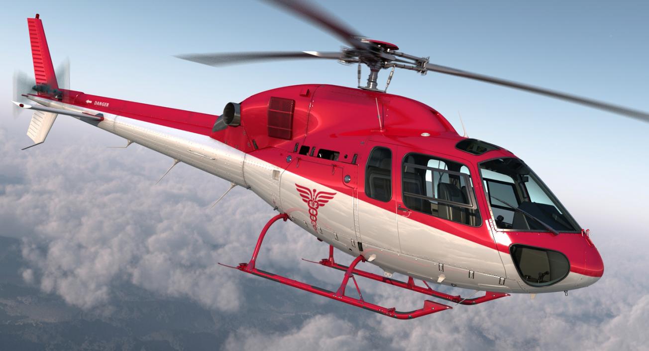 3D Medical Air Rescue Helicopter Eurocopter AS-355N model