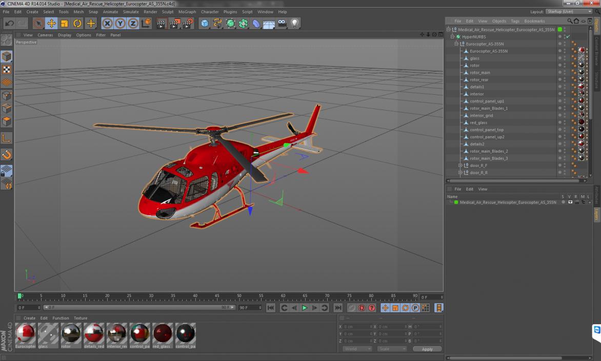 3D Medical Air Rescue Helicopter Eurocopter AS-355N model