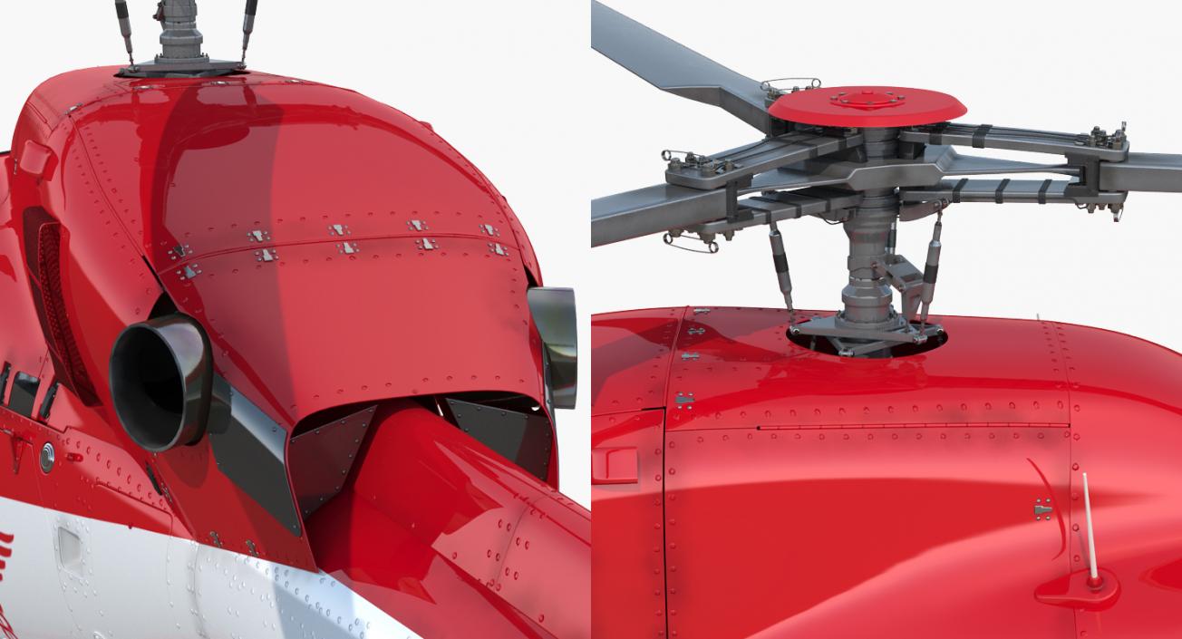 3D Medical Air Rescue Helicopter Eurocopter AS-355N model