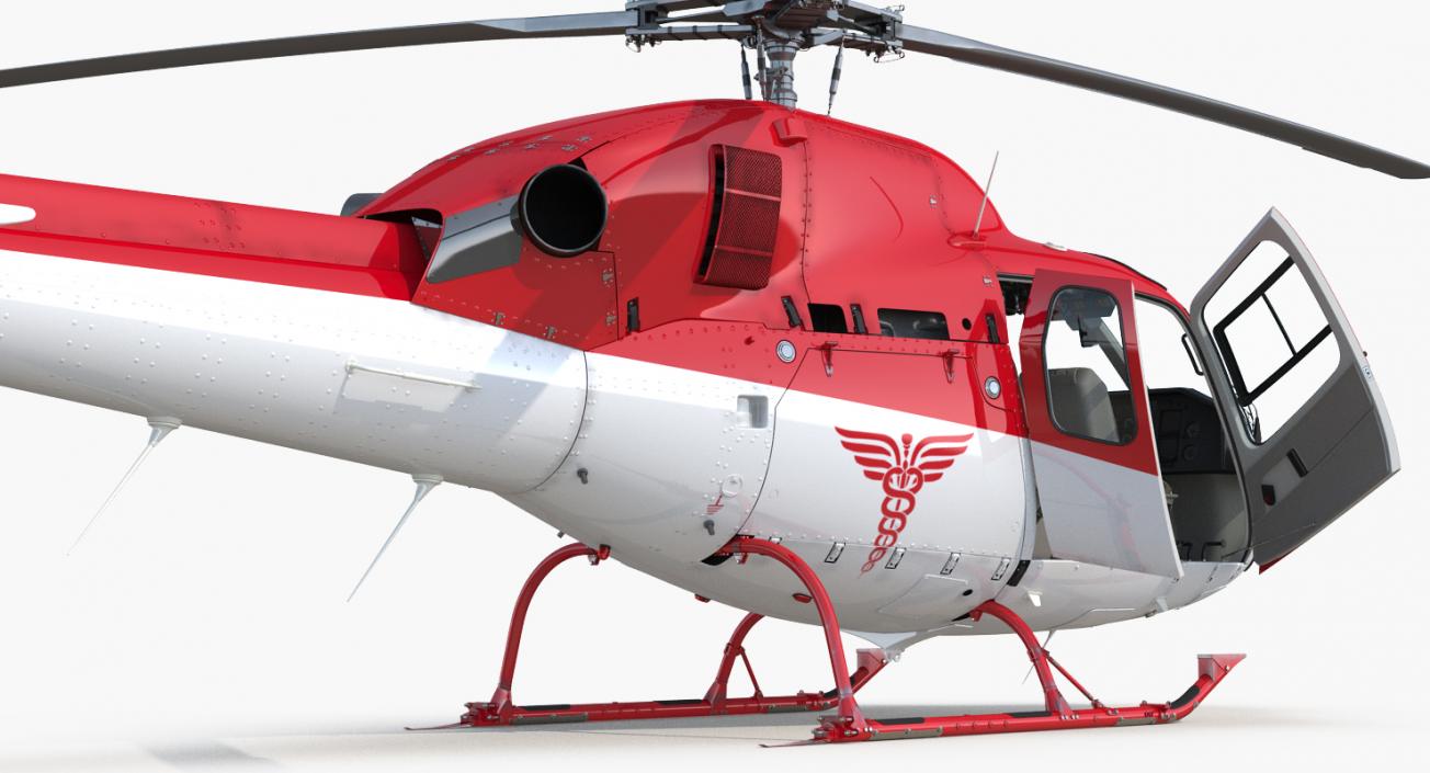 3D Medical Air Rescue Helicopter Eurocopter AS-355N model