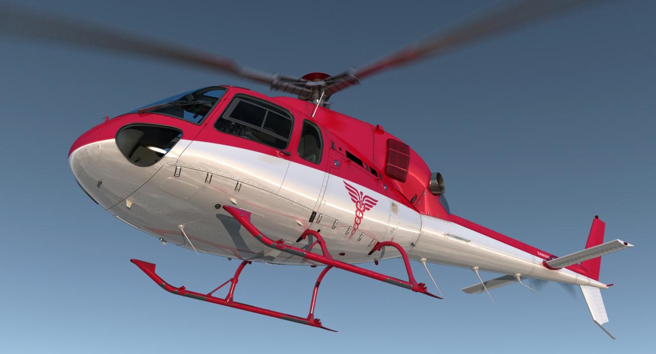 3D Medical Air Rescue Helicopter Eurocopter AS-355N model