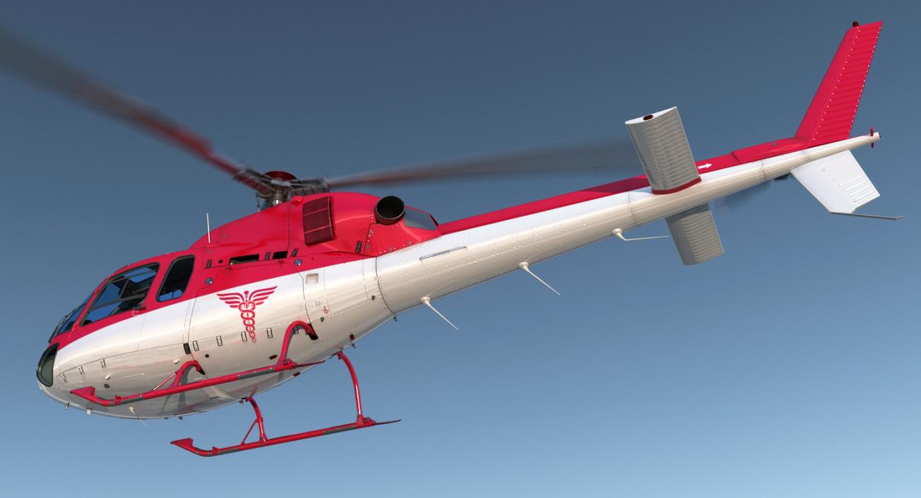 3D Medical Air Rescue Helicopter Eurocopter AS-355N model