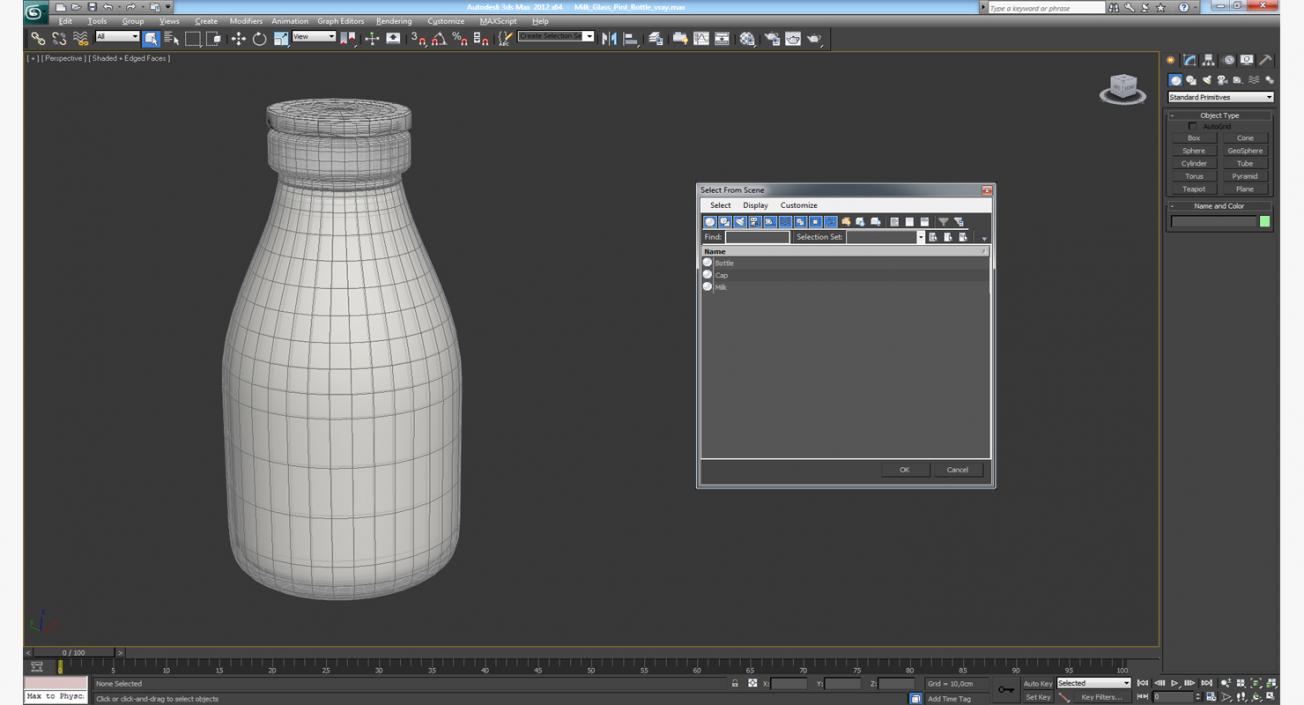 Milk Glass Pint Bottle 3D