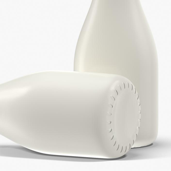 Milk Glass Pint Bottle 3D