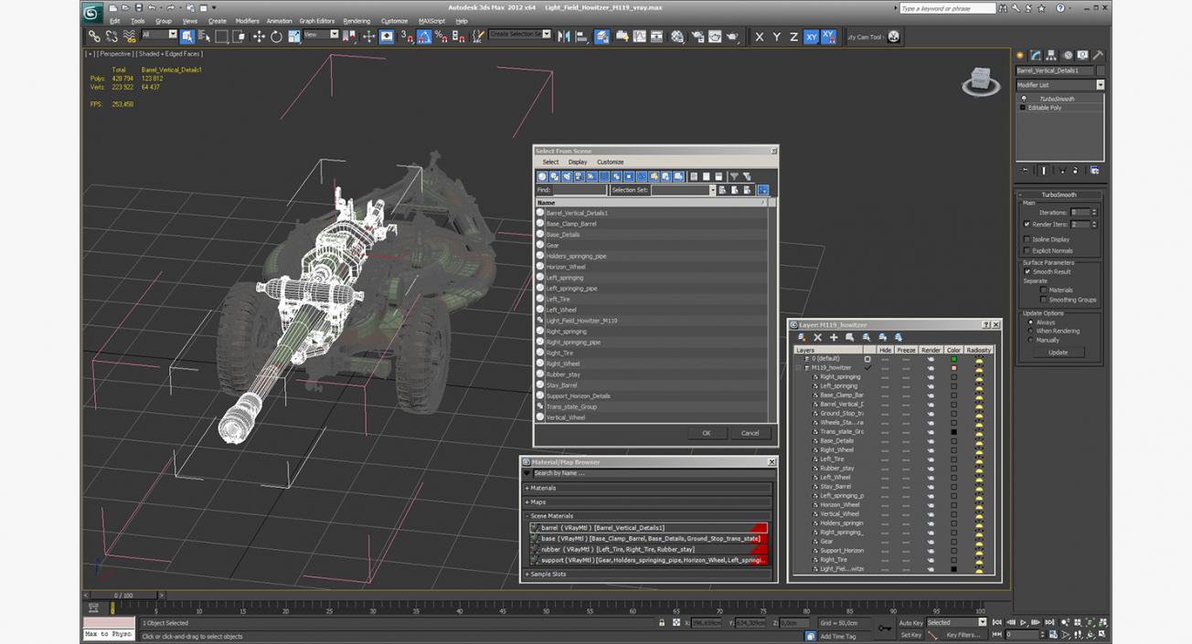 3D model Light Field Howitzer M119