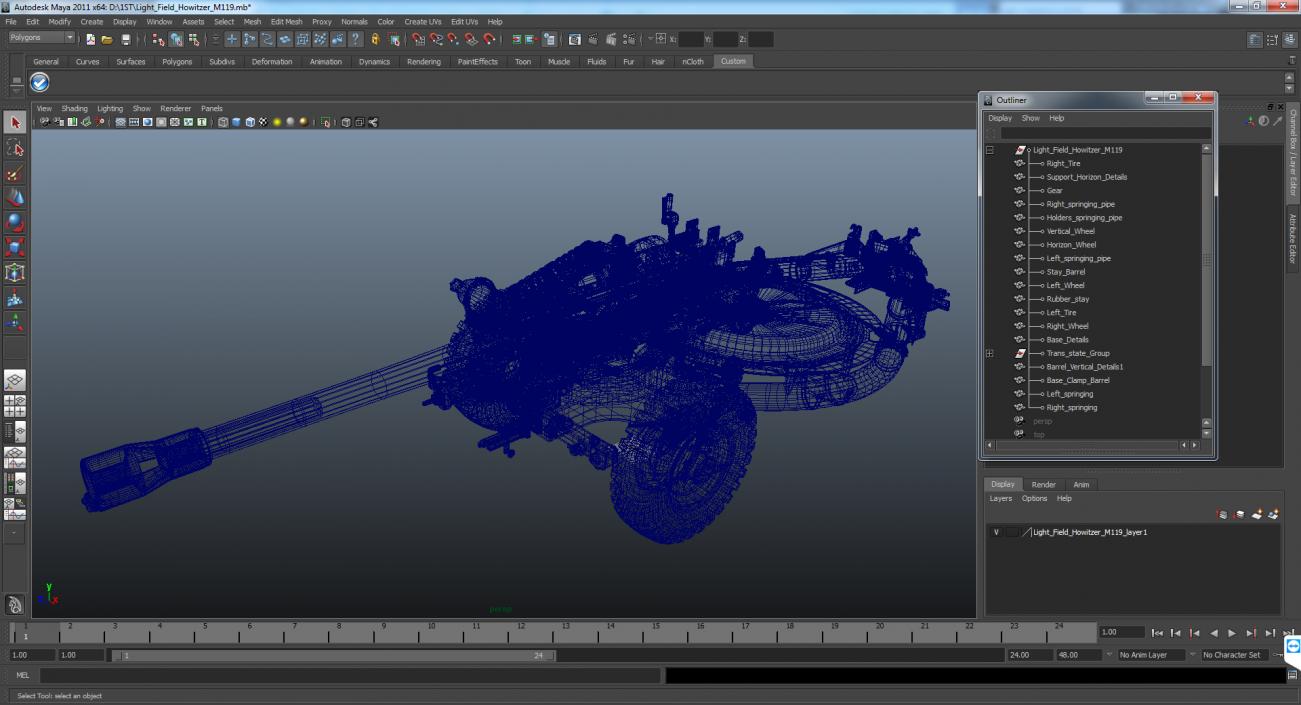 3D model Light Field Howitzer M119