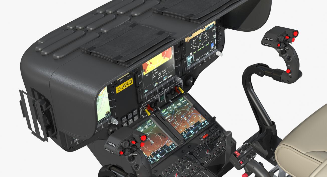 3D Helicopter Control Panels Collection 4 model