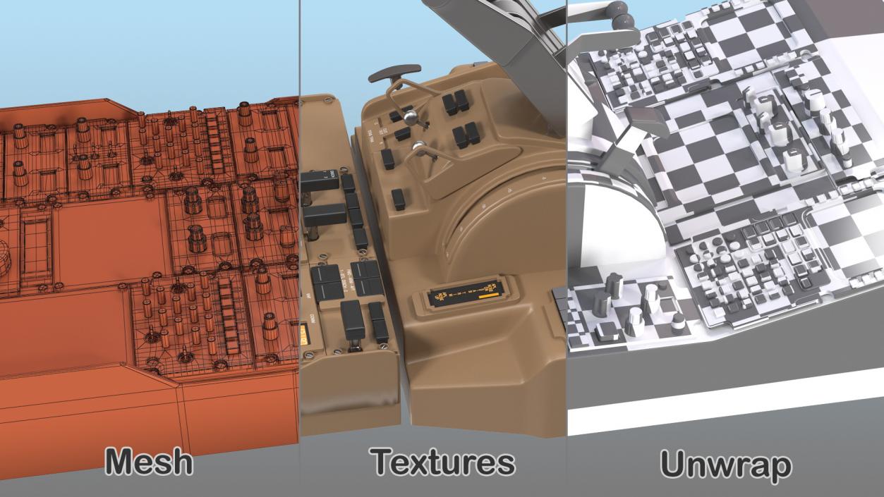 3D Helicopter Control Panels Collection 4 model