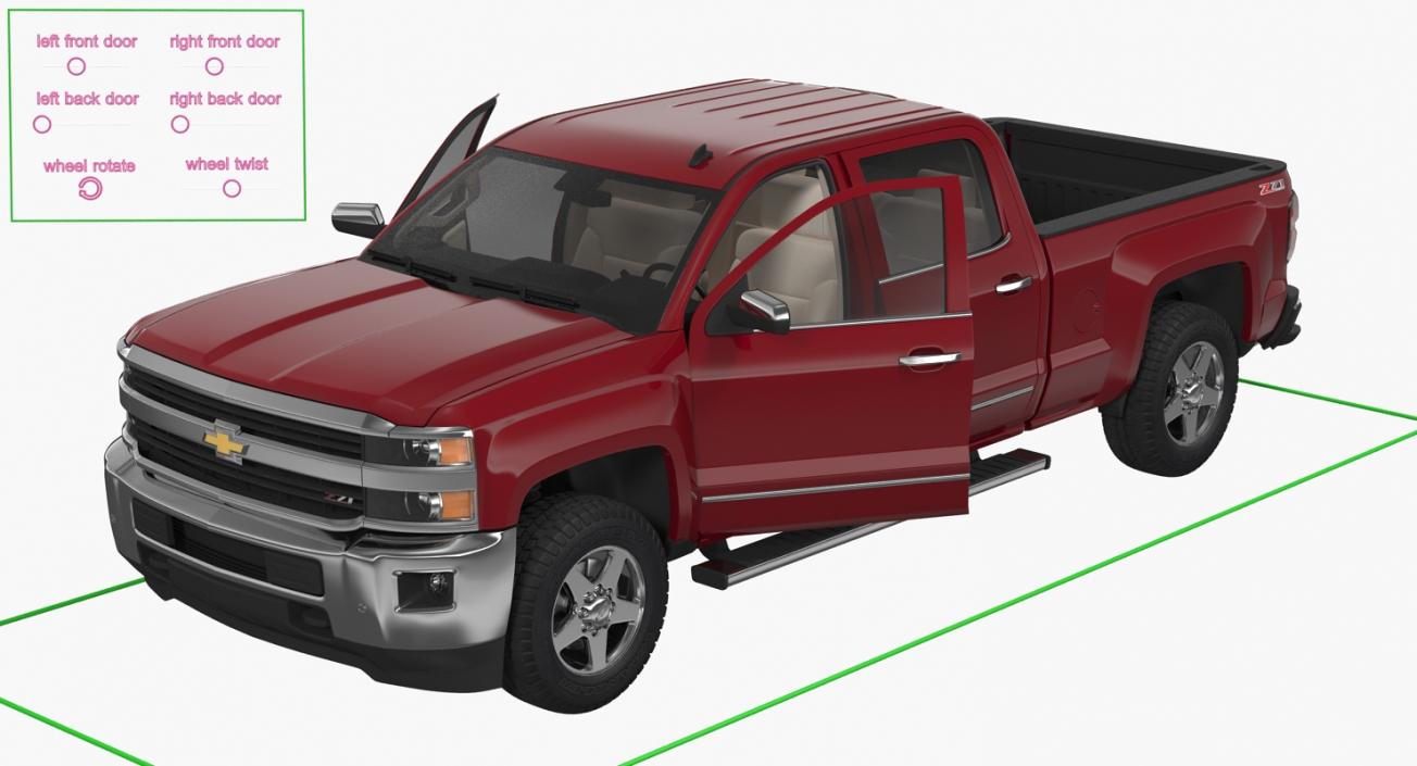 3D Chevrolet Silverado 2015 Rigged