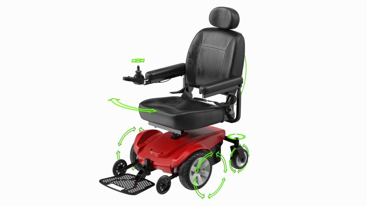 3D Electric Wheelchair Rigged 2 model