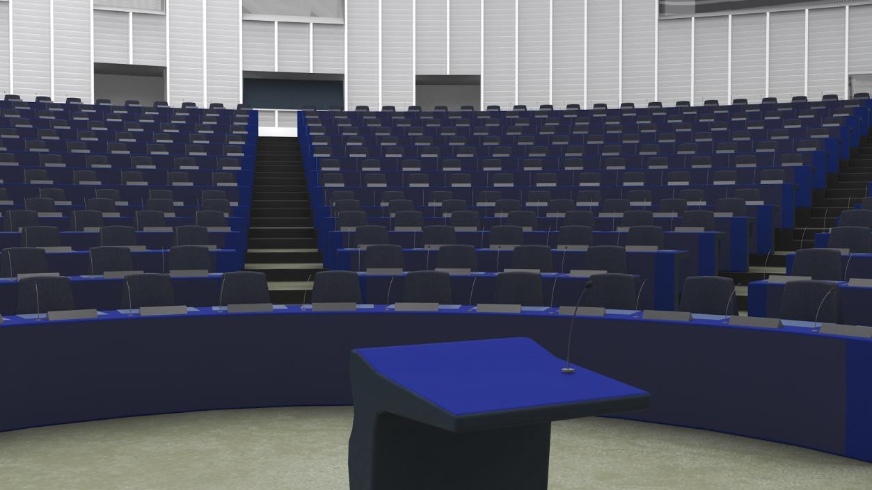 3D Hemicycle interior of the European Parliament Strasbourg