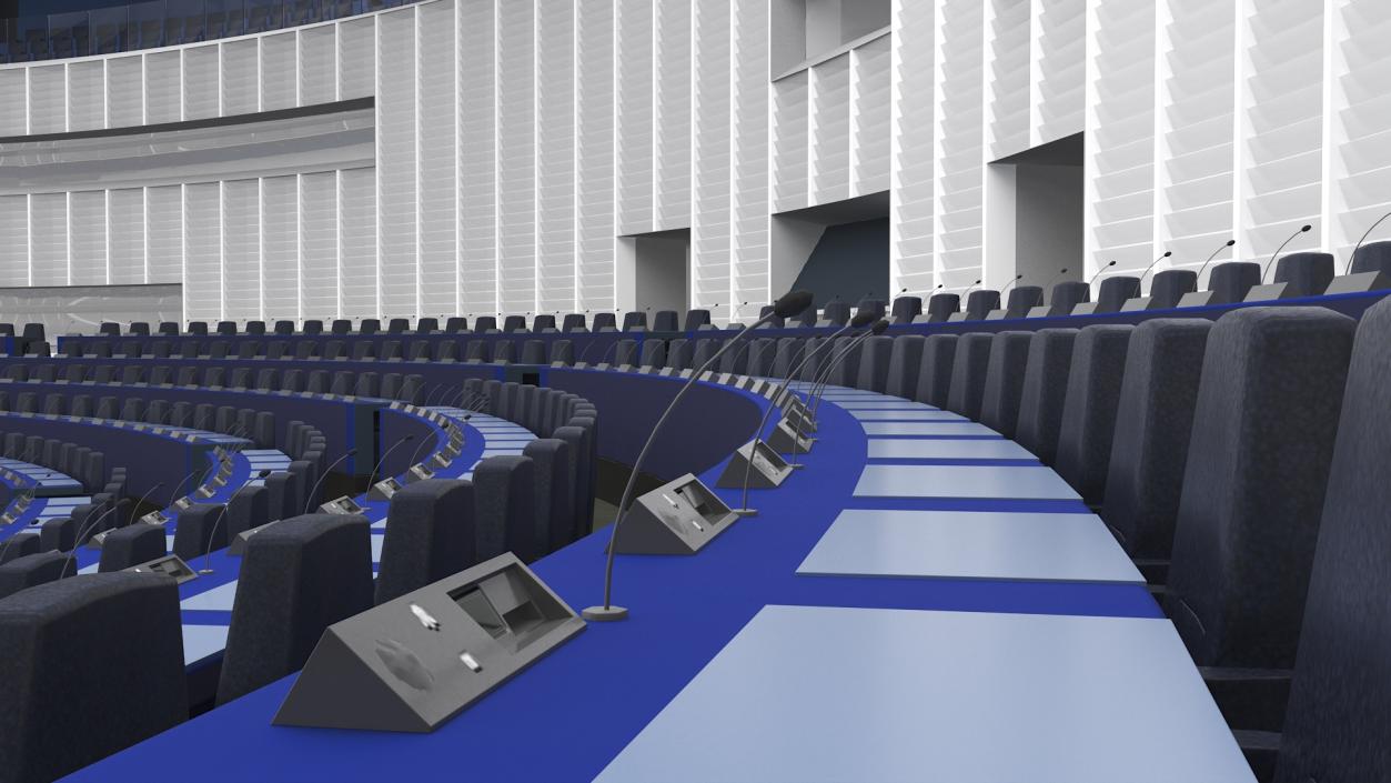 3D Hemicycle interior of the European Parliament Strasbourg