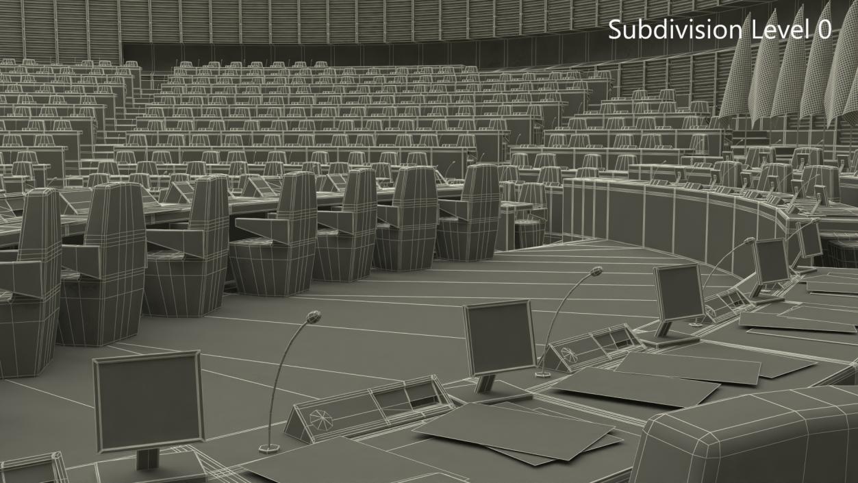 3D Hemicycle interior of the European Parliament Strasbourg