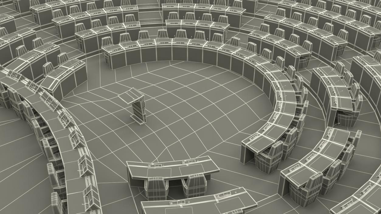 3D Hemicycle interior of the European Parliament Strasbourg