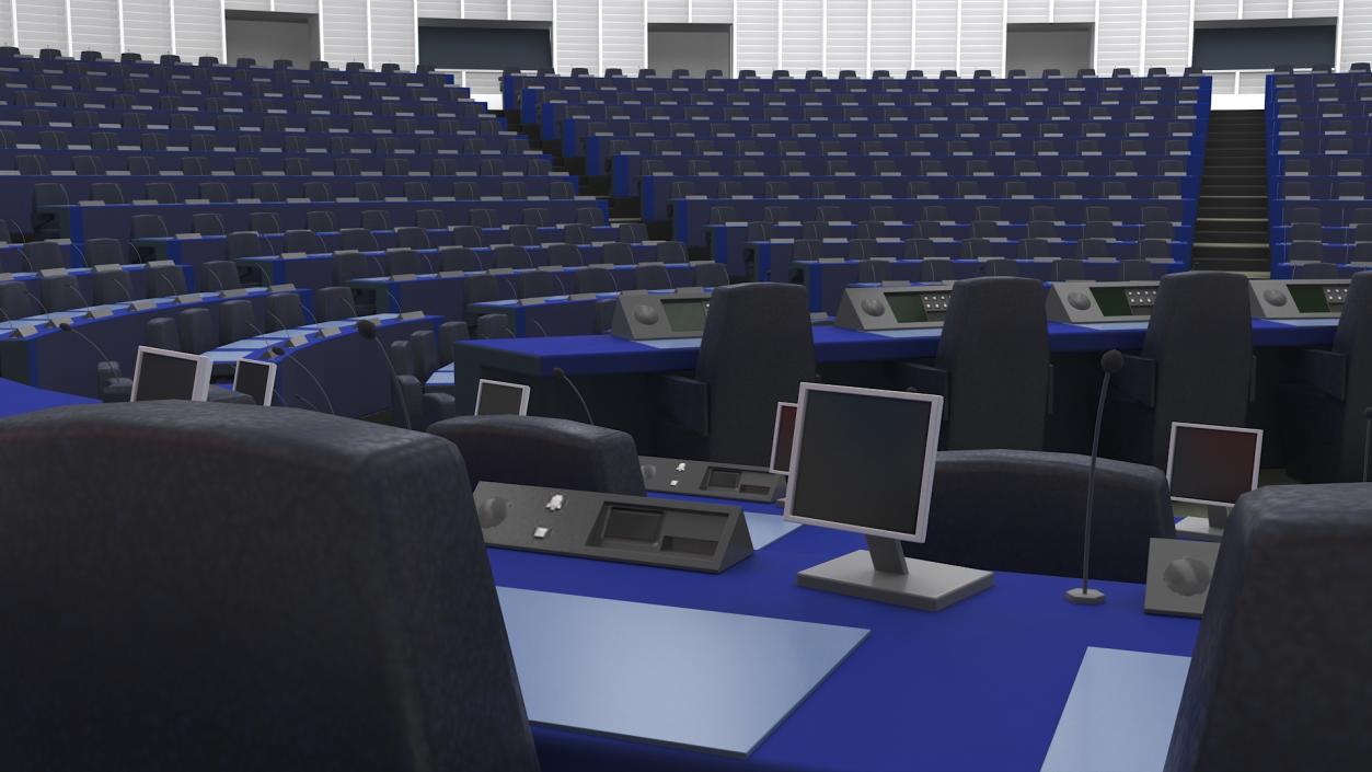 3D Hemicycle interior of the European Parliament Strasbourg