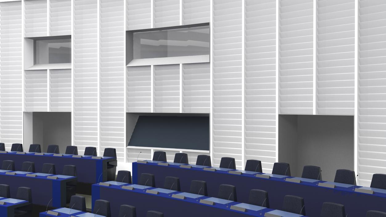 3D Hemicycle interior of the European Parliament Strasbourg