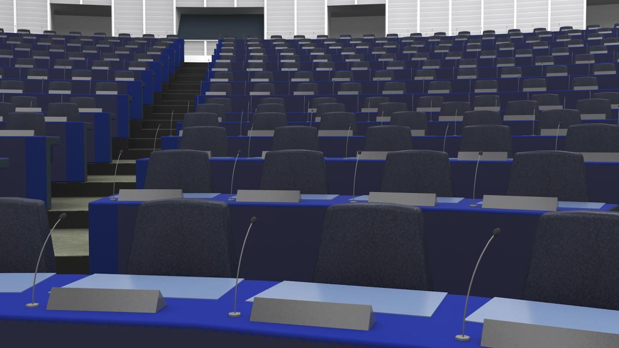 3D Hemicycle interior of the European Parliament Strasbourg