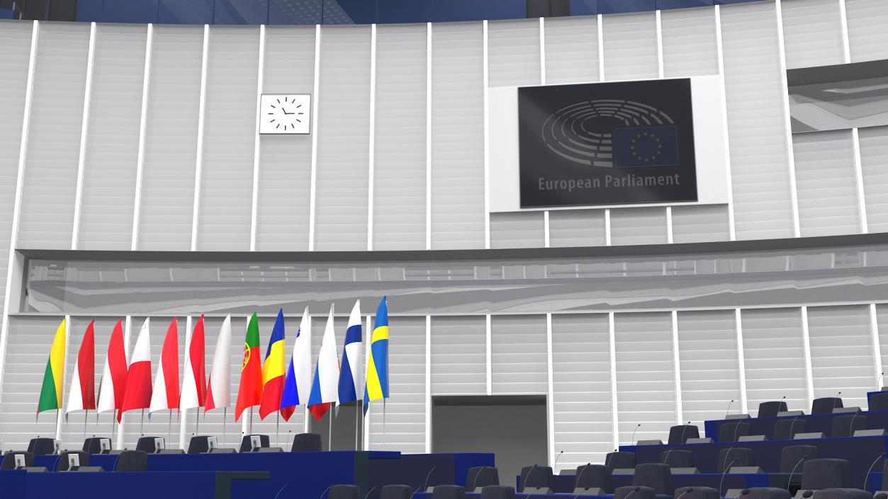 3D Hemicycle interior of the European Parliament Strasbourg