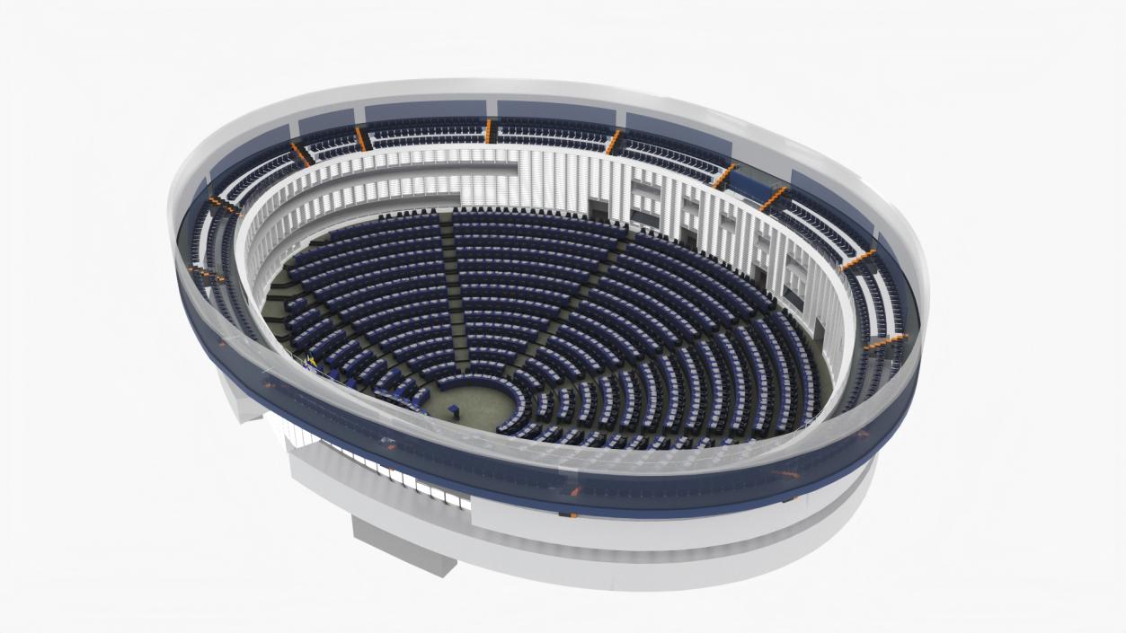 3D Hemicycle interior of the European Parliament Strasbourg