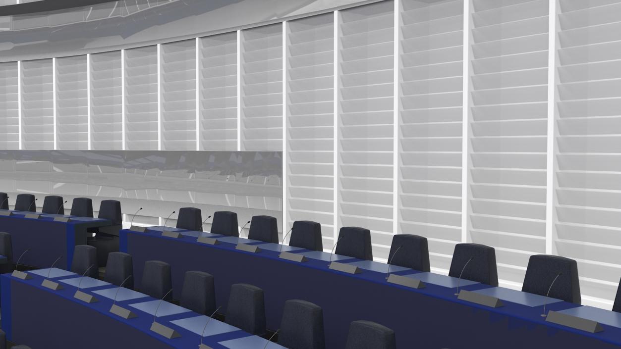 3D Hemicycle interior of the European Parliament Strasbourg