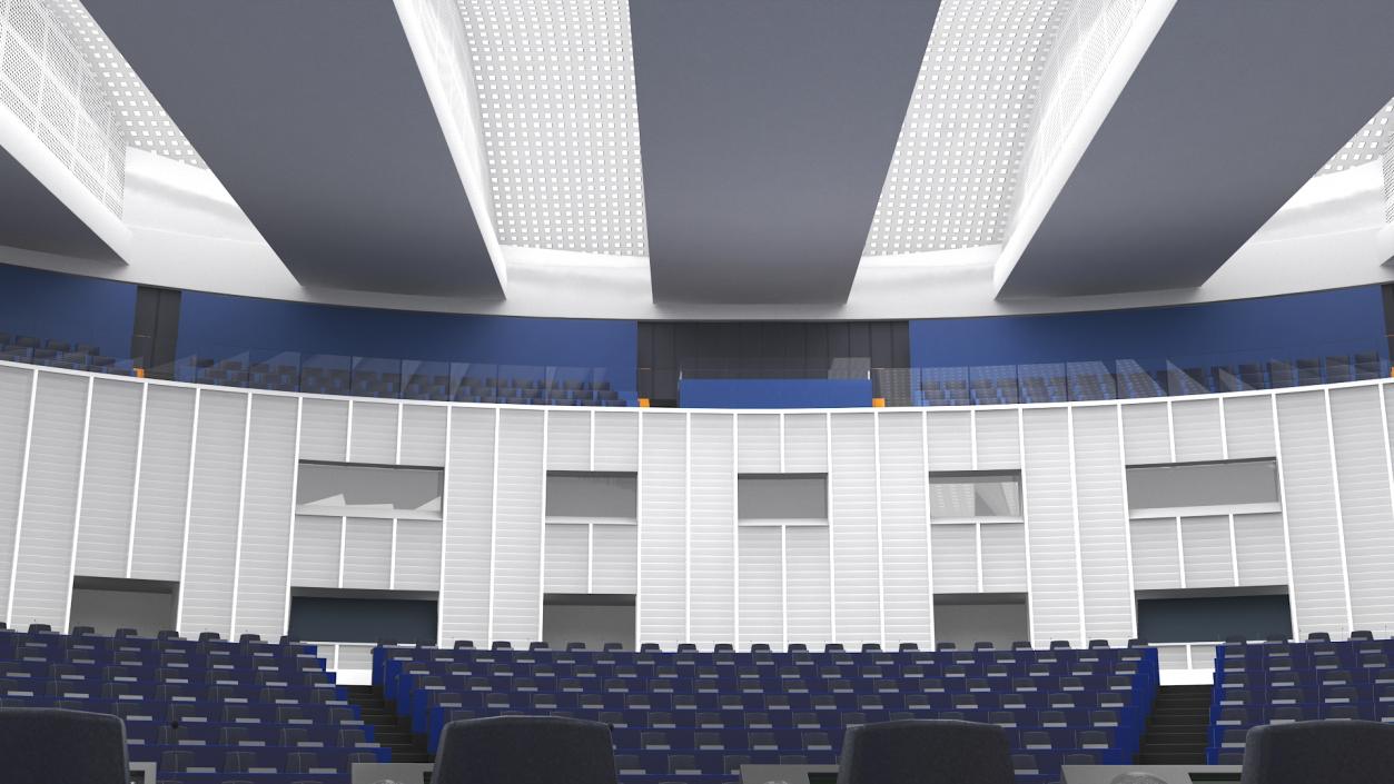 3D Hemicycle interior of the European Parliament Strasbourg