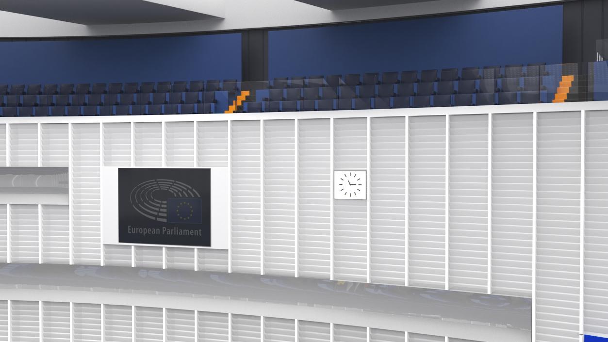 3D Hemicycle interior of the European Parliament Strasbourg