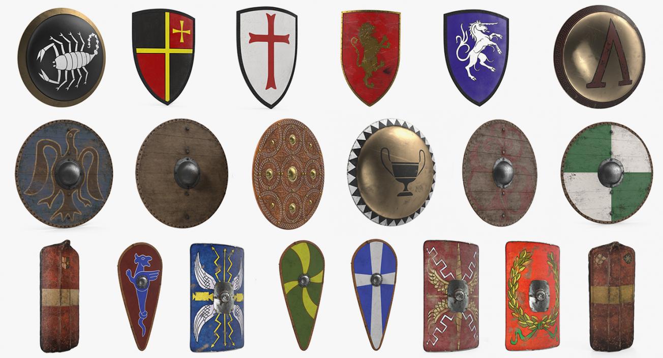 Medieval Shields Collection 2 3D model