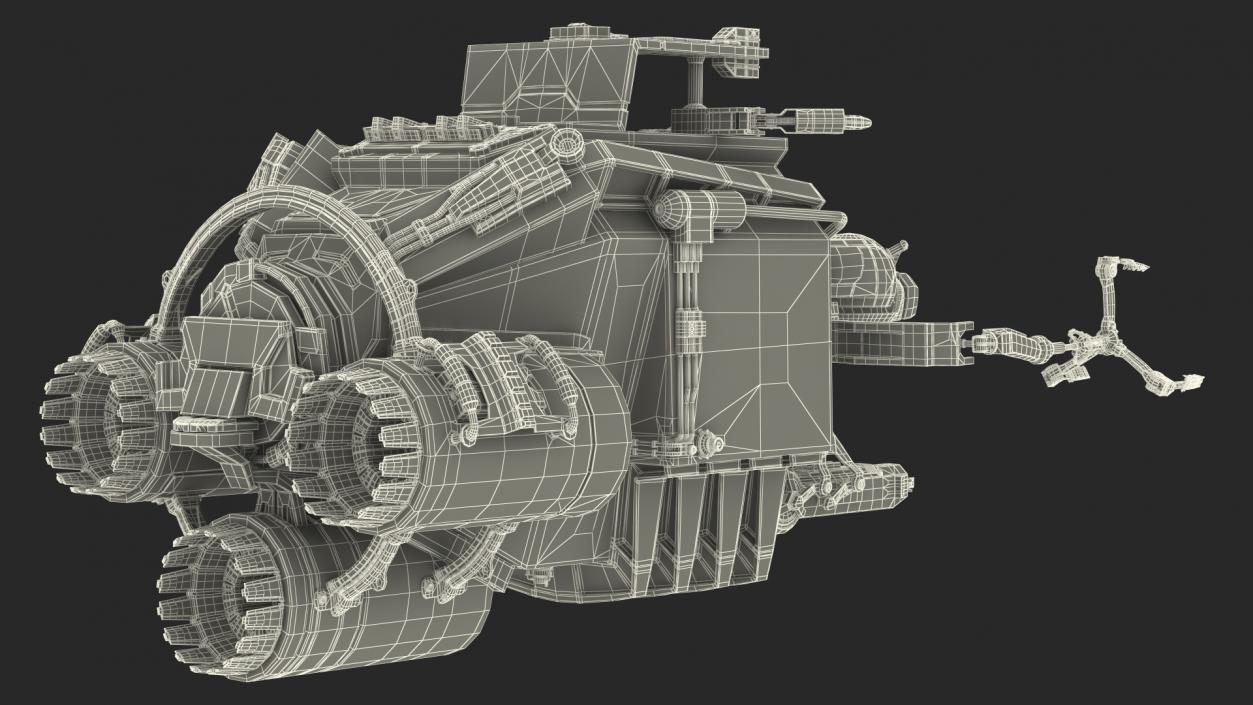 3D Sci Fi Space Debris Collector Spaceship Rigged