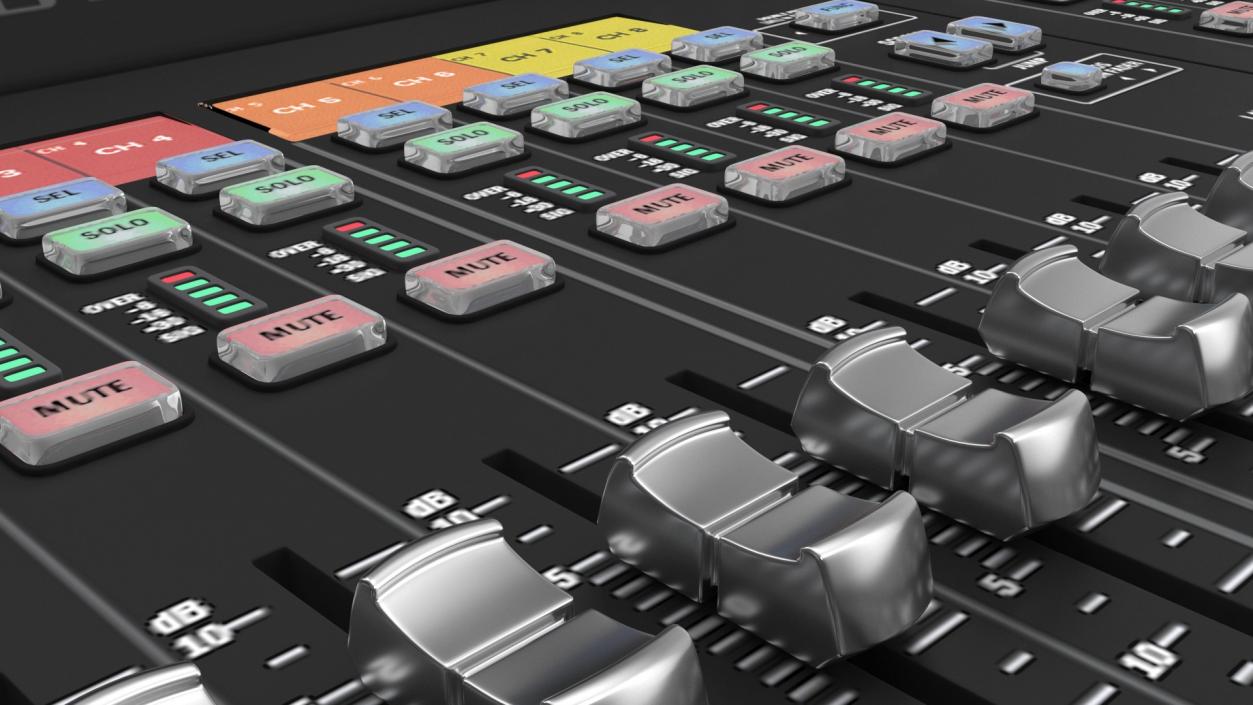 3D model Live Mixing Console Roland M-5000 Lights On 2