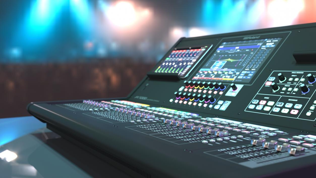 3D model Live Mixing Console Roland M-5000 Lights On 2