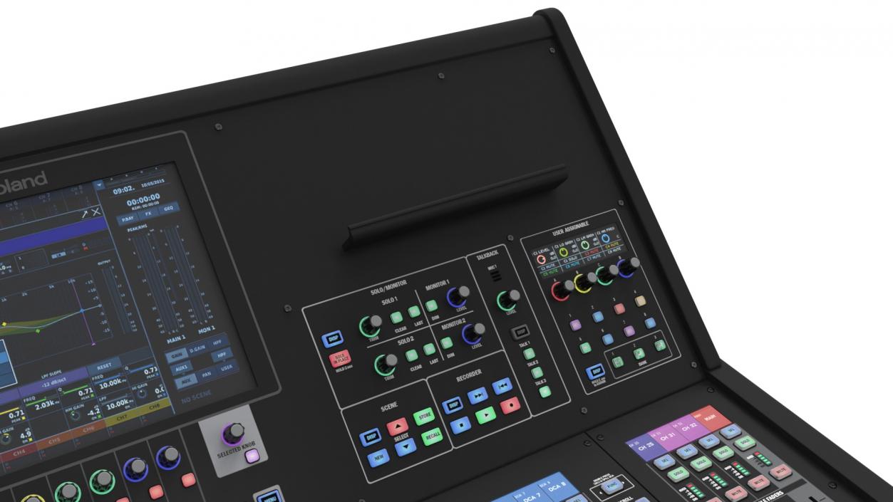 3D model Live Mixing Console Roland M-5000 Lights On 2