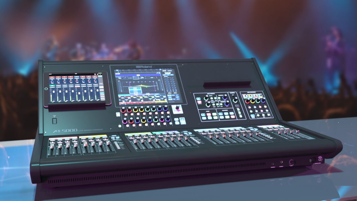 3D model Live Mixing Console Roland M-5000 Lights On 2