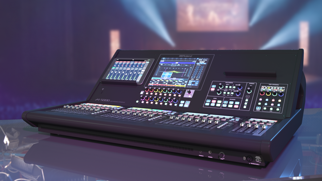 3D model Live Mixing Console Roland M-5000 Lights On 2