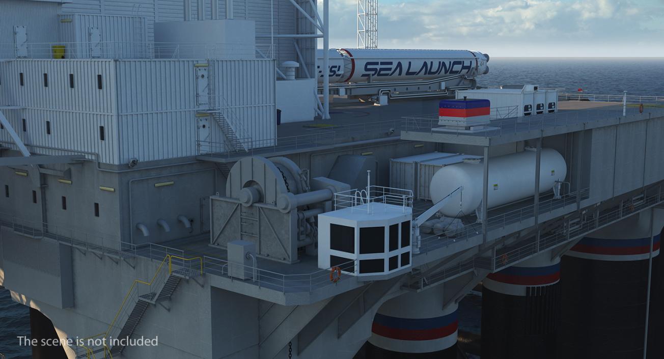 Sea Launch Platform and Ship 3D Models Collection 3D model