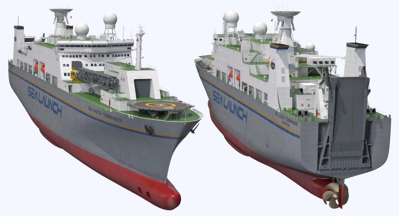 Sea Launch Platform and Ship 3D Models Collection 3D model