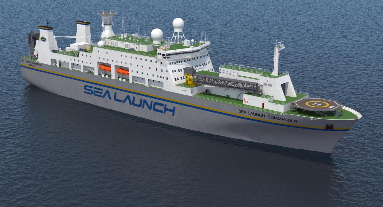 Sea Launch Platform and Ship 3D Models Collection 3D model